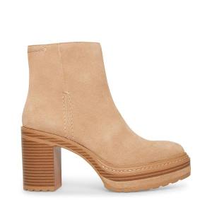 Dámské Nízké Kozačky Steve Madden Shaniya Sand Semišové Hnědé | SM-132FV