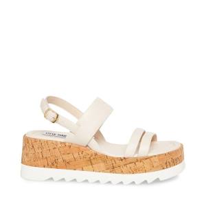 Dámské Sandály Steve Madden Athena Læder Bílé | SM-834SQ