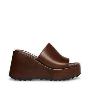 Dámské Sandály Steve Madden Pepe30 Cognac Læder Hnědé | SM-708UV