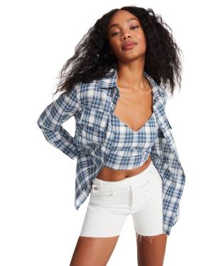 Dámské Topy Steve Madden Checkered Button Up Blankyt | SM-205JV