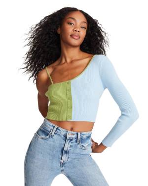 Dámské Topy Steve Madden Colorblock Knit Blankyt | SM-417OV