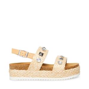 Dětské Sandály Steve Madden Jgemston Raffia Hnědé | SM-145QY