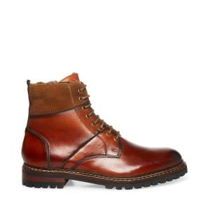 Pánské Boty Steve Madden Strategyy Cognac Læder Hnědé | SM-037XA