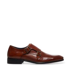 Pánské Společenské Boty Steve Madden Beaumont Cognac Læder Hnědé | SM-705HI